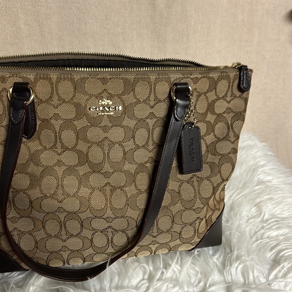 Coach F29958 Signature Jacquard Zip Tote Bag - Khaki/Brown - Picture 14 of 15